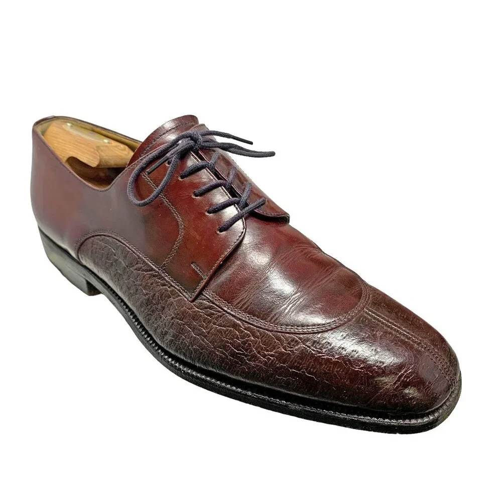 Moreschi 32159 Peccary Calfskin Leather Burgundy Dress‎ Oxfords